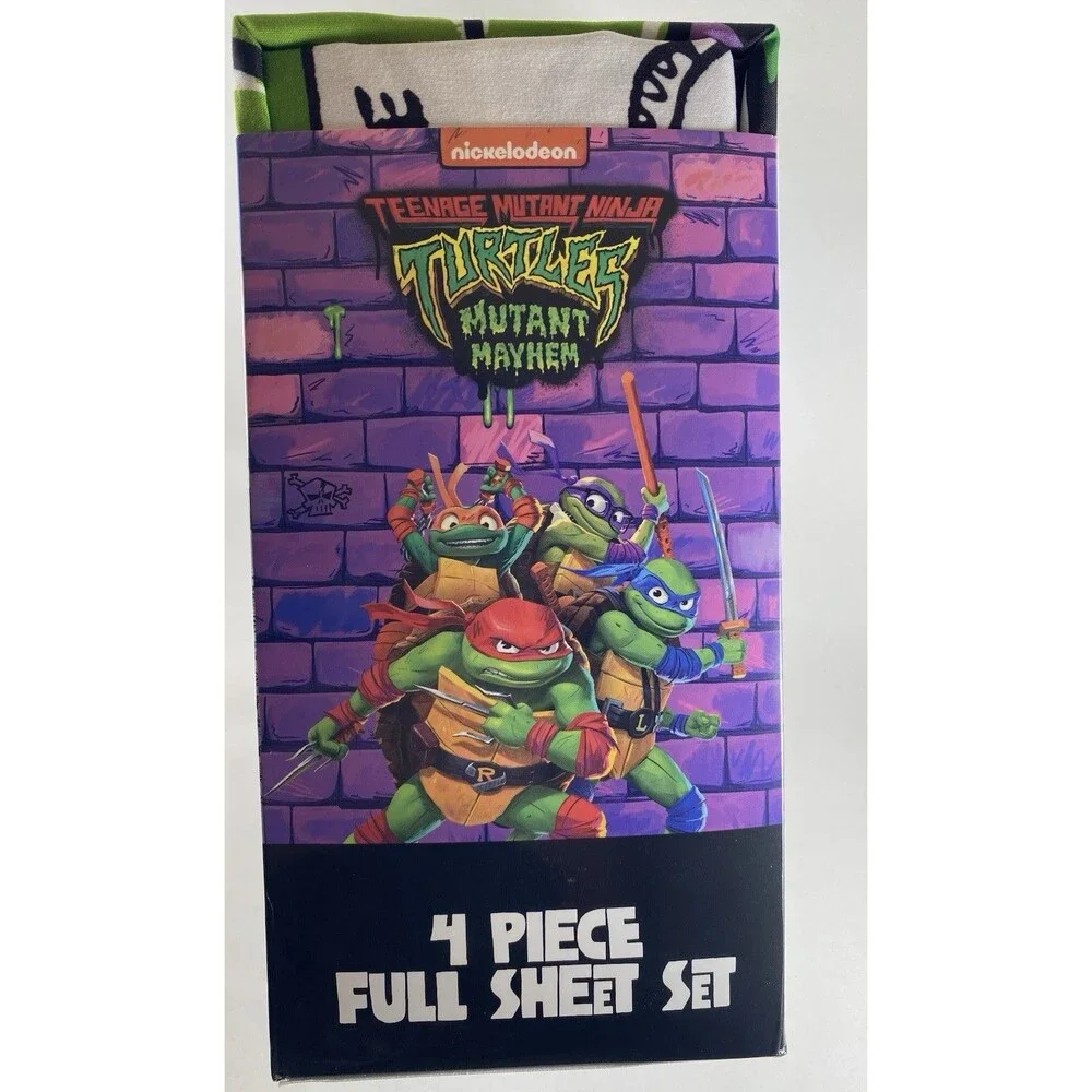 Teenage Mutant Ninja Turtles TMNT 4-Piece Full Sheet Bed Set Microfiber pillowca